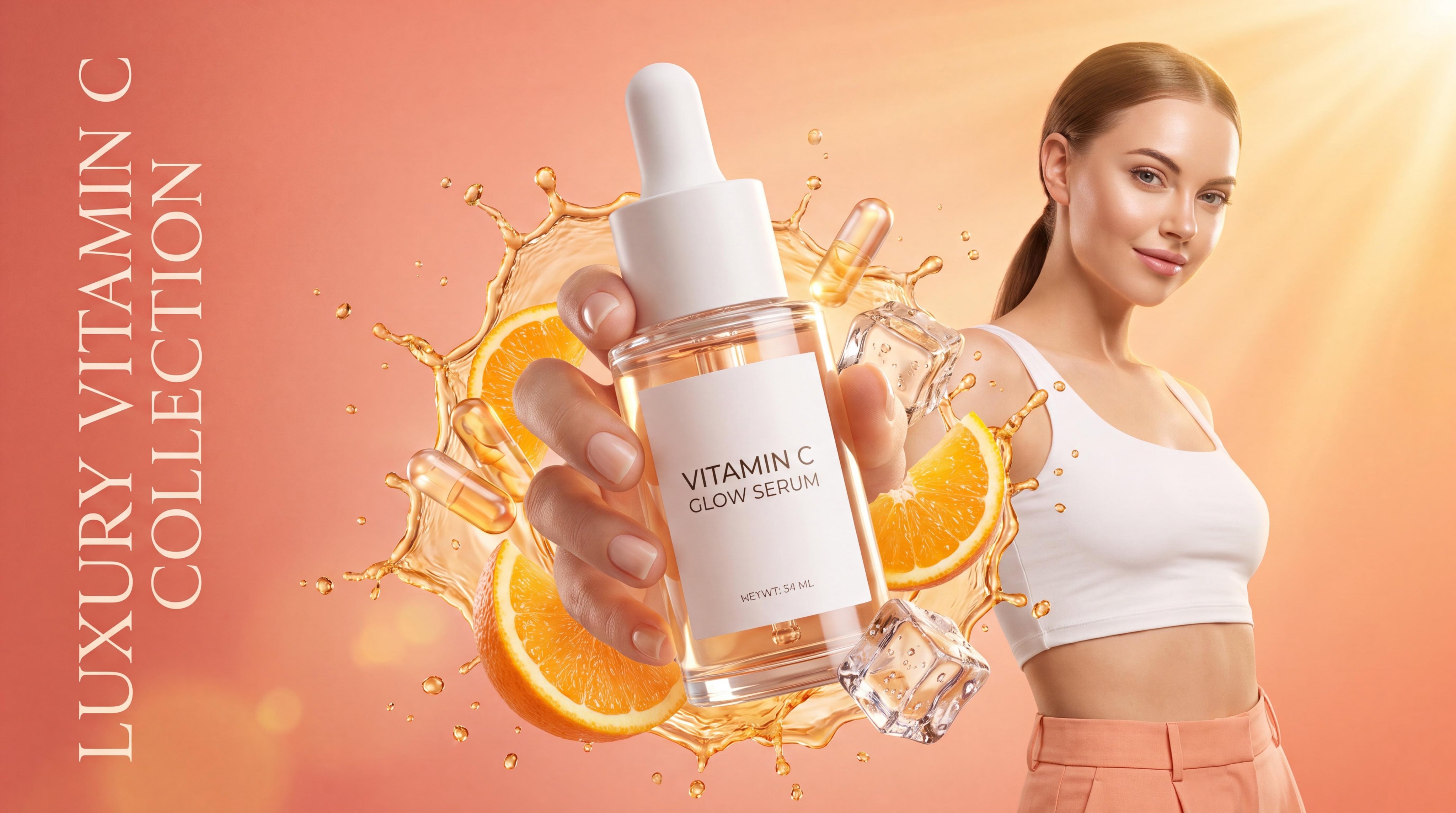 Vitamin C Glow Serum Luxury Commercial Beauty