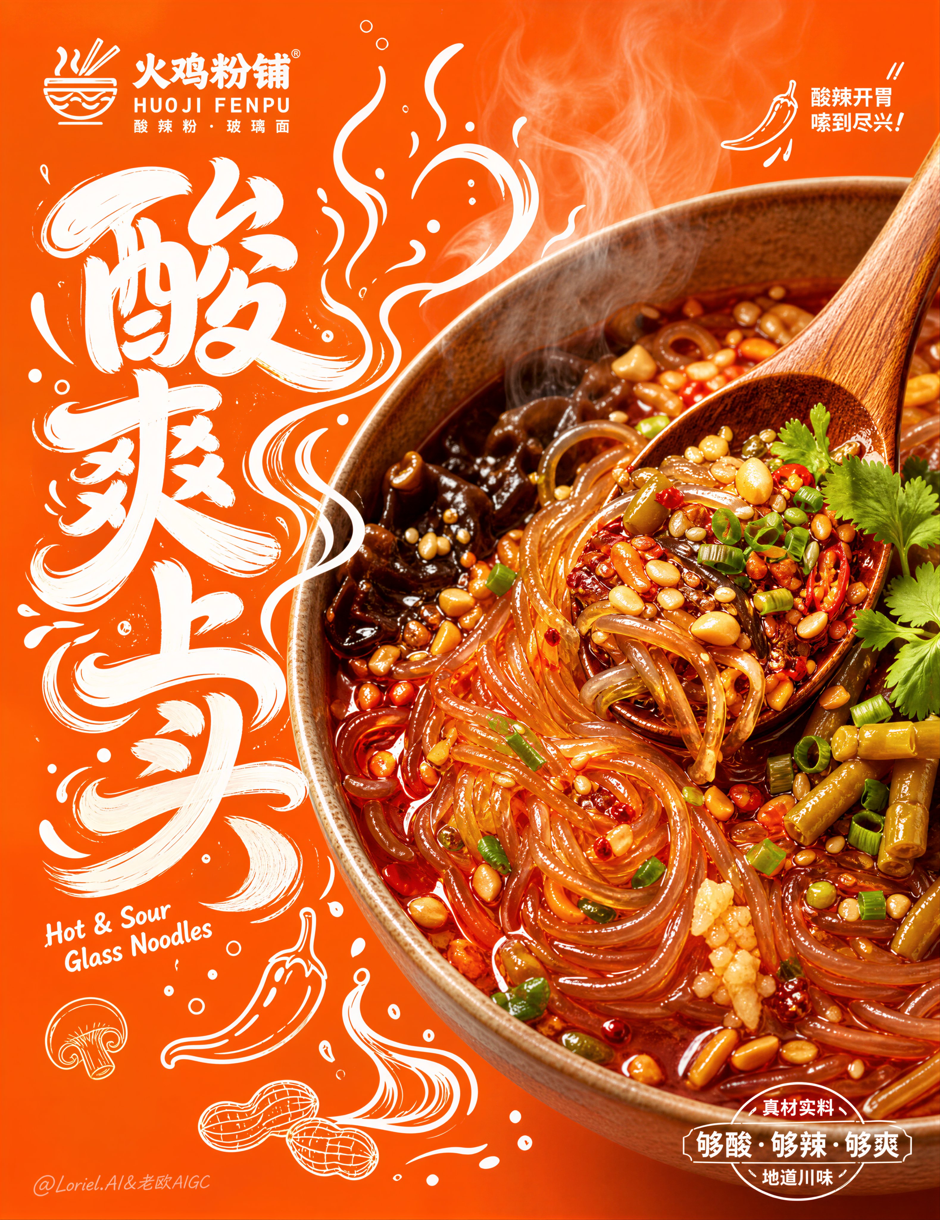 Huoji Fenpu Hot and Sour Glass Noodles Premium Food