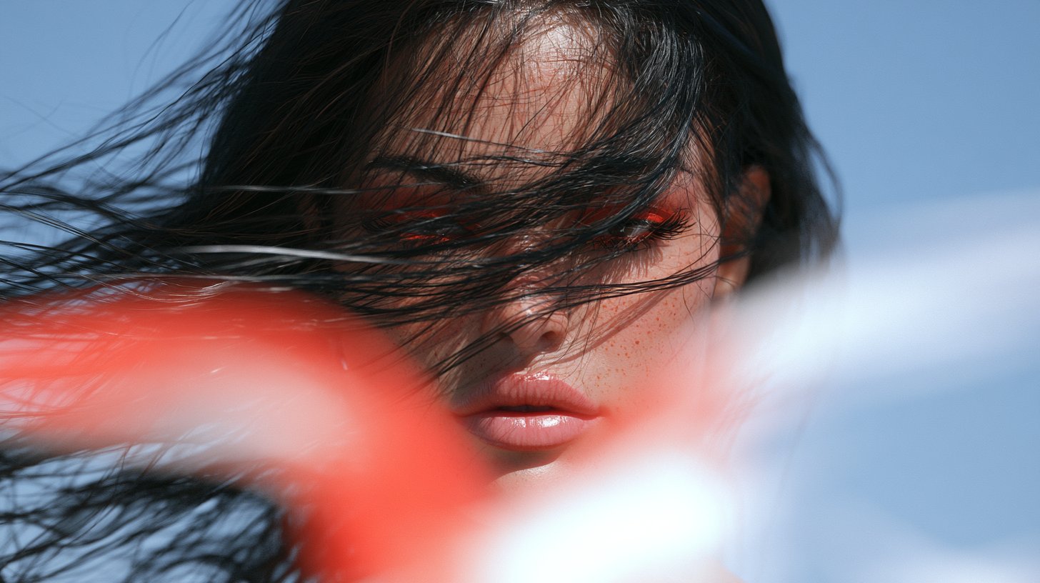 Windblown Hair Beauty Portrait