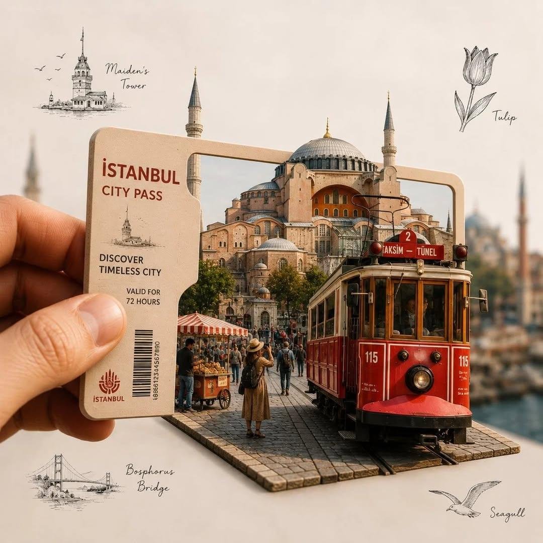 Istanbul Travel Pass Diorama Miniature Scene with