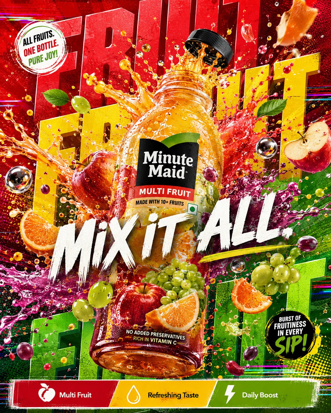 Minute Maid multfruit juice explosion advertising