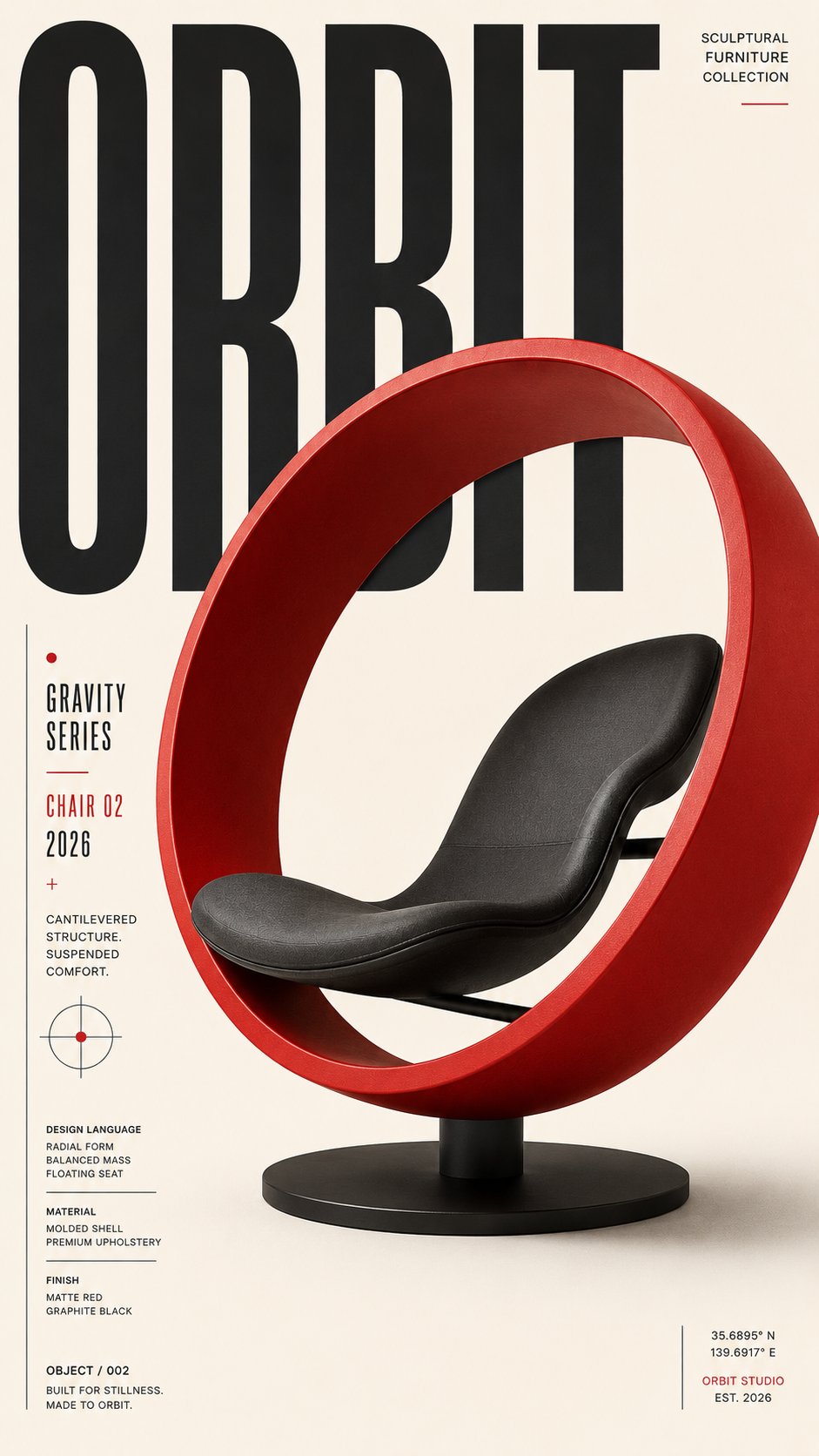 Orbit Chair 02 Editorial Poster Swiss Design