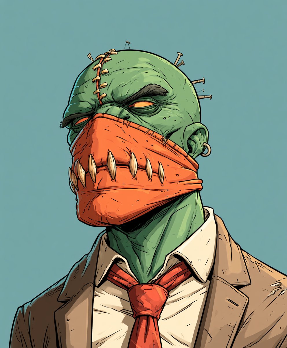 Monster with Orange Mask