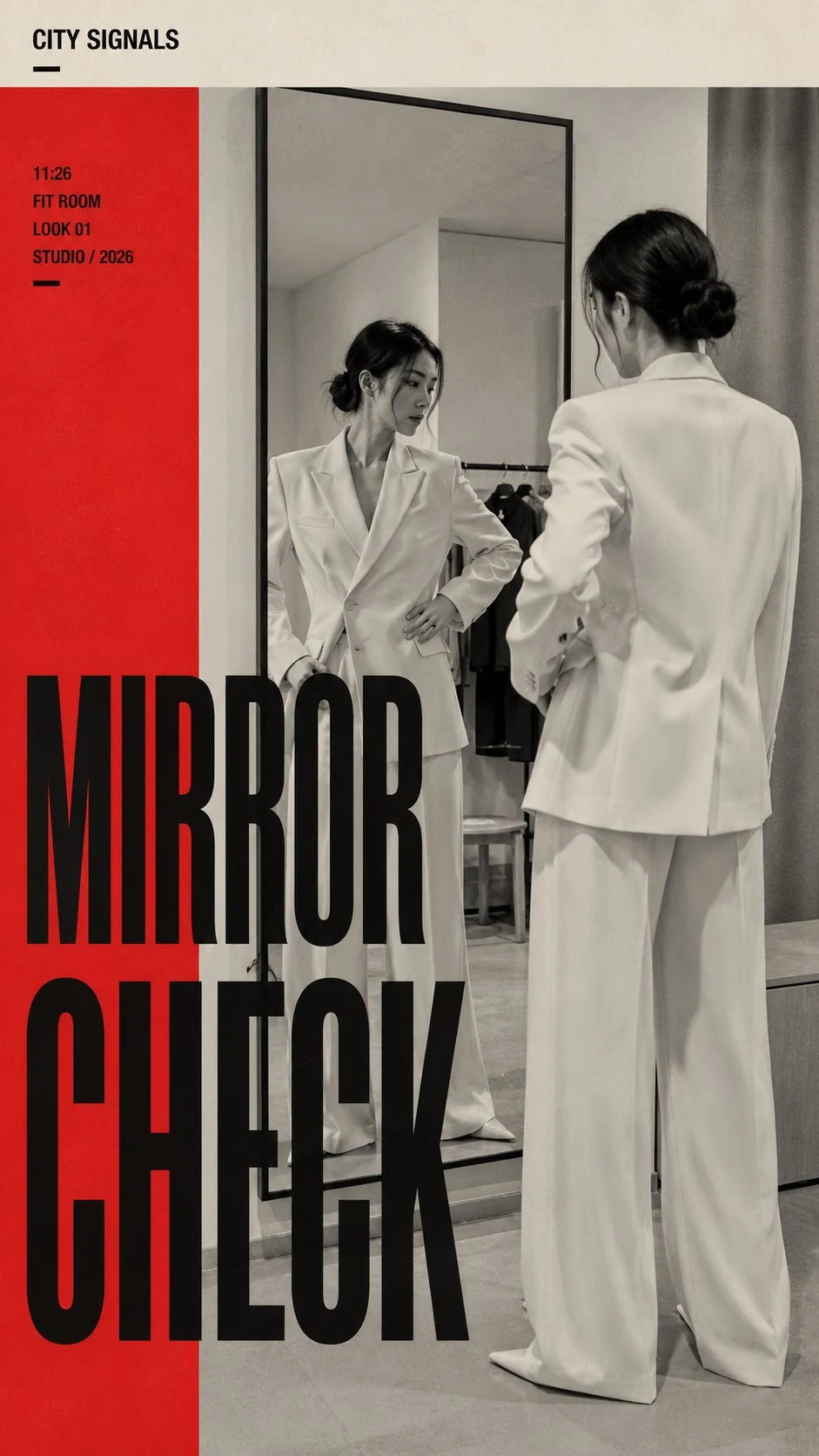 Fashion Editorial Poster Mirror Check