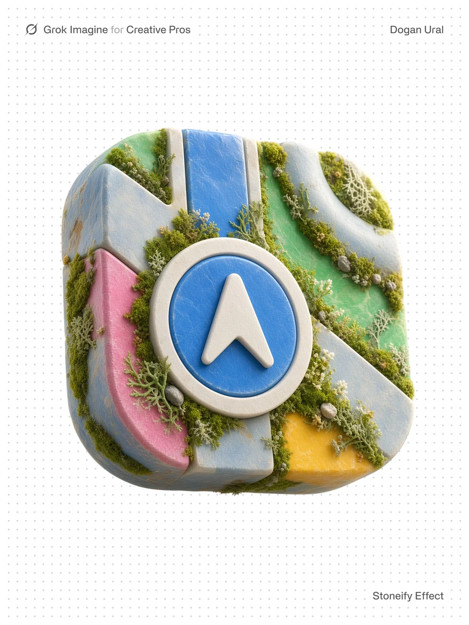 Mossy Floating App Icon Stone Artifact