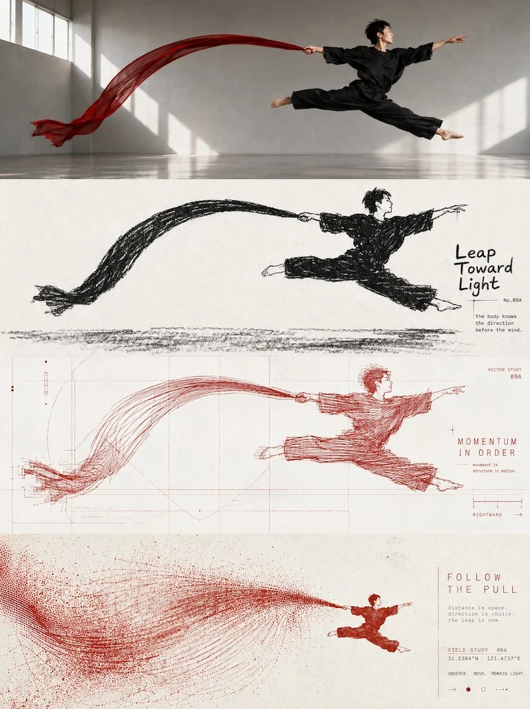 dancer with red silk style evolution poster