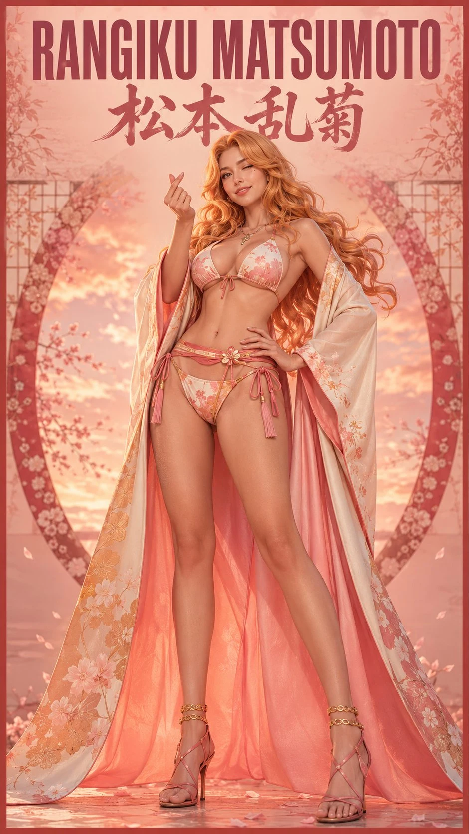 Rangiku Matsumoto anime character fashion poster