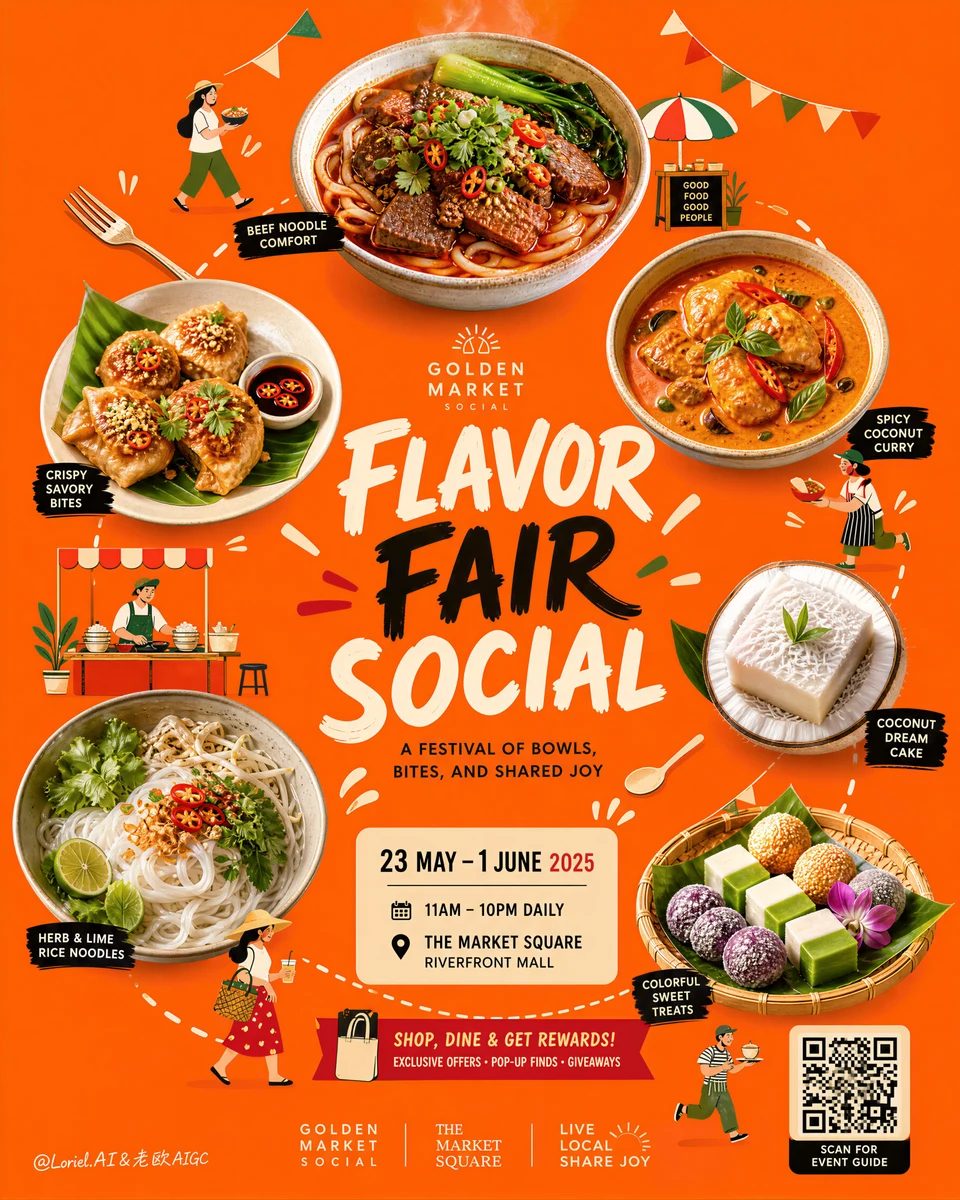 Flavor Fair Social festival food campaign poster
