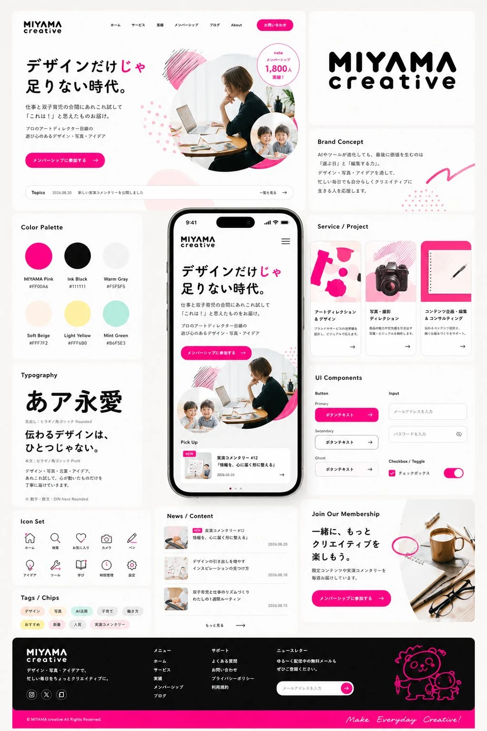 Japanese Creative Brand Design System Board