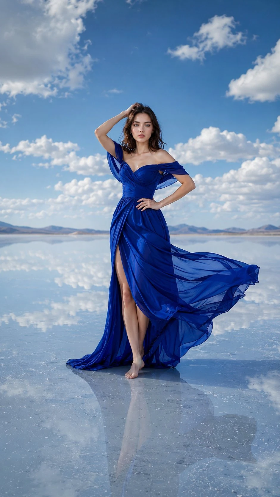 High Fashion Editorial Portrait on Salt Flats