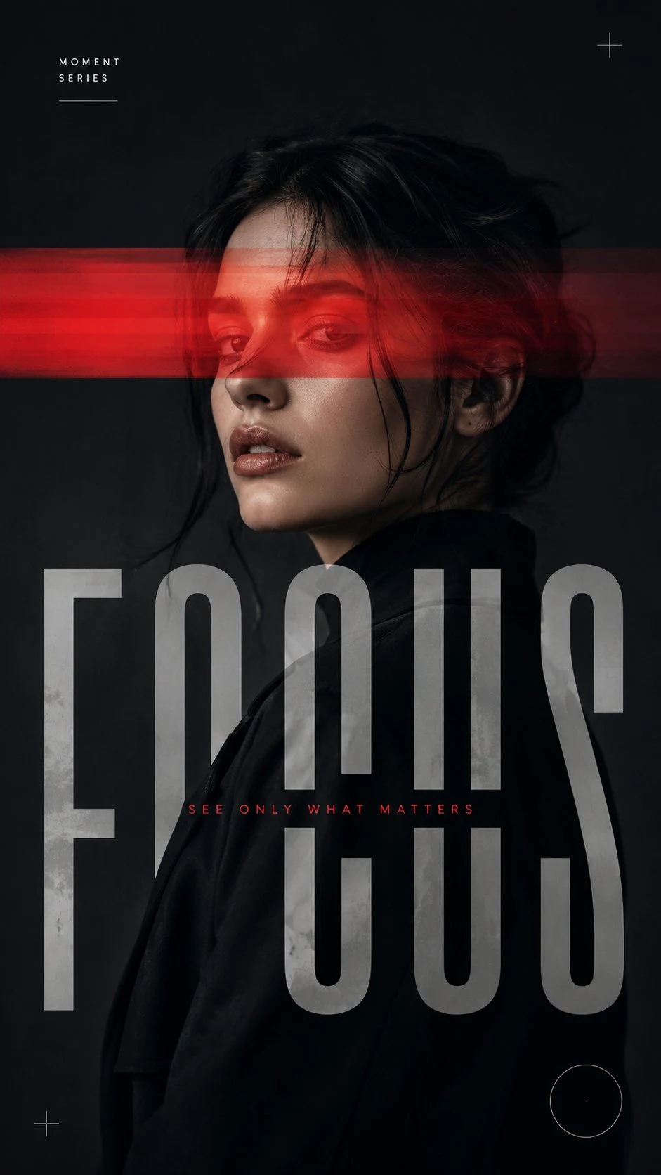 Experimental fashion editorial portrait poster with