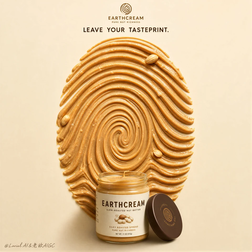 Giant Peanut Butter Fingerprint Logo with Jar