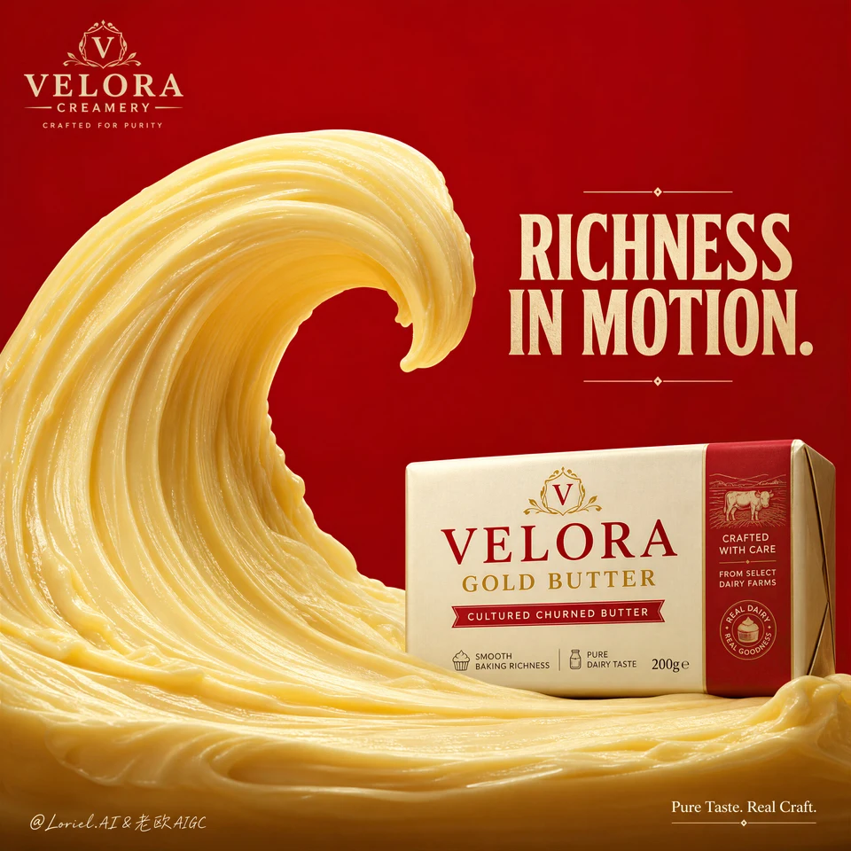 Luxury butter wave advertising poster