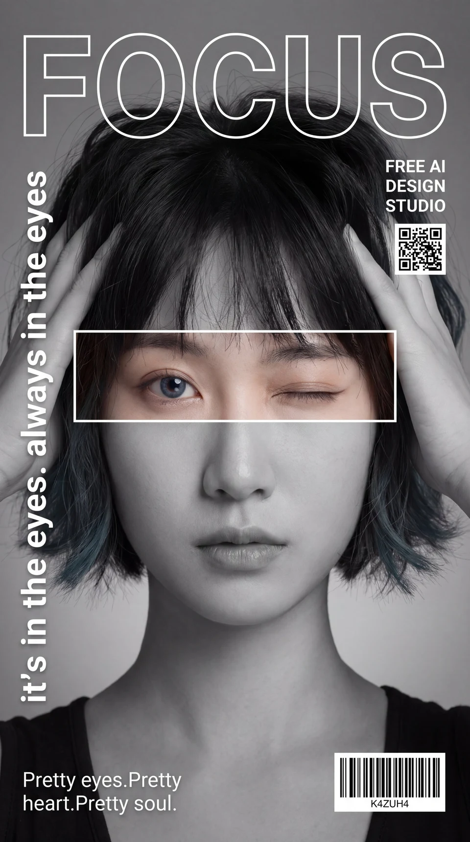 Brutalist Fashion Magazine Cover Portrait