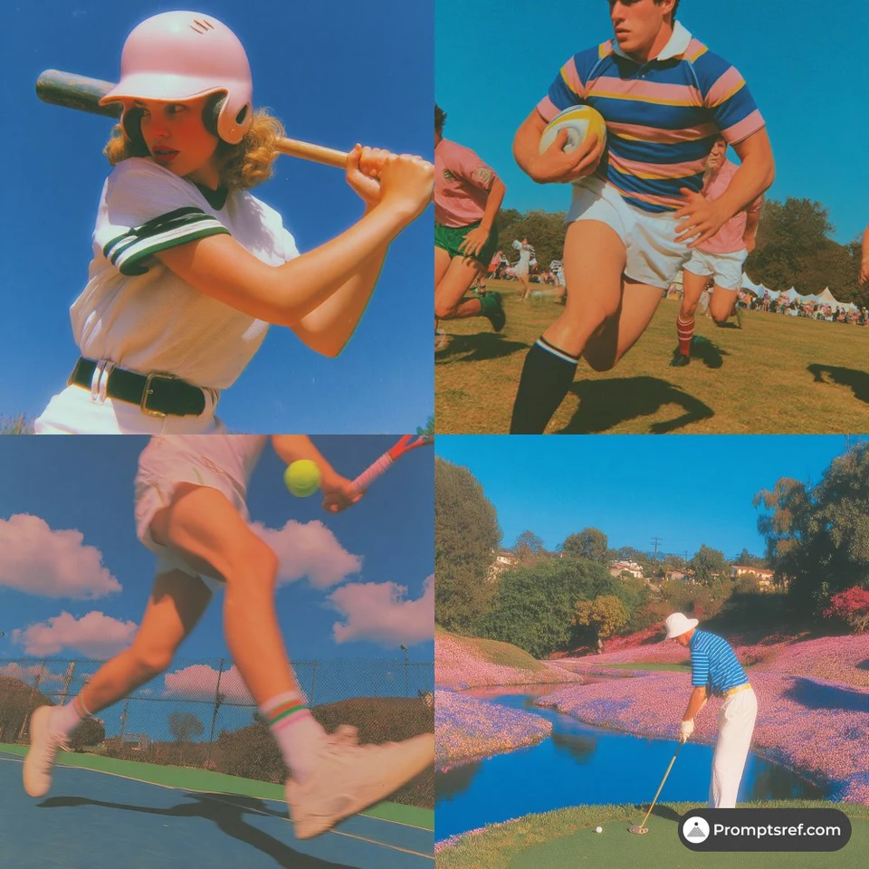 Retro vintage sports collage with athletes