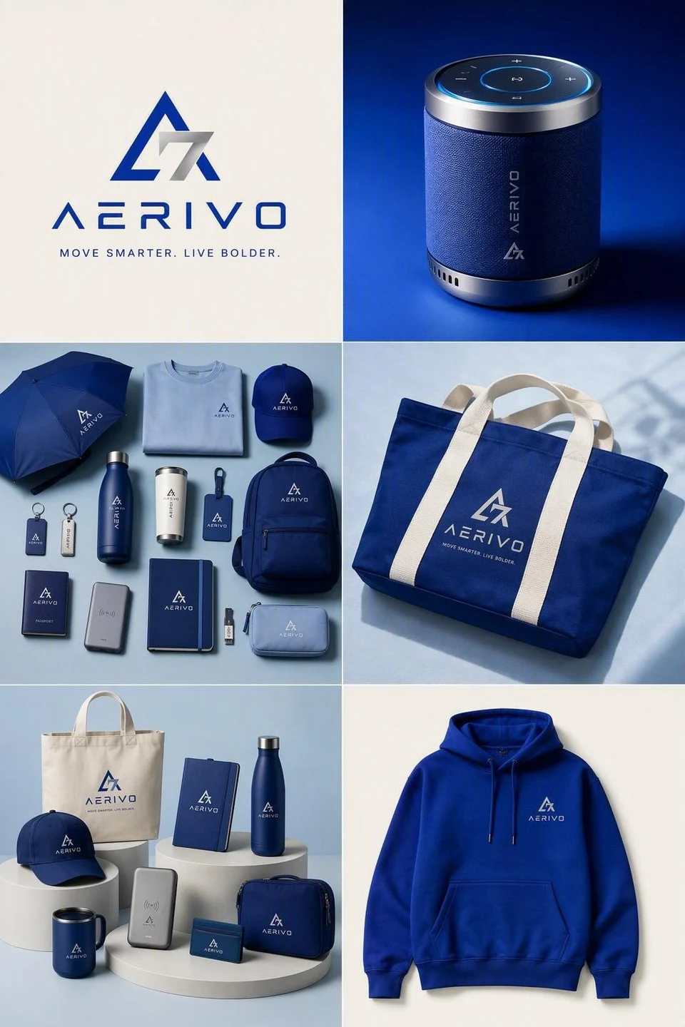 Aerivo smart travel brand identity presentation