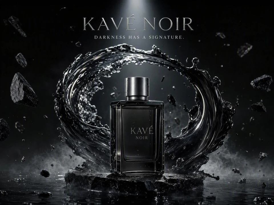 Luxury fragrance KAVÉ NOIR advertising campaign with