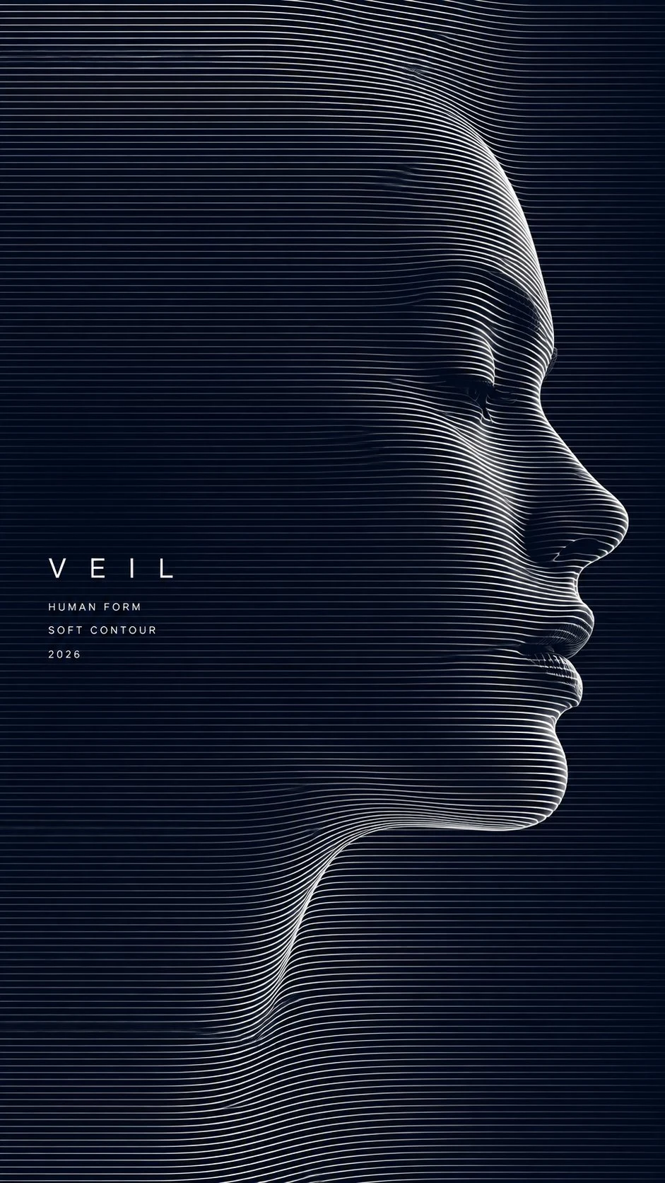 Vector Line Art Profile Poster Modern Op