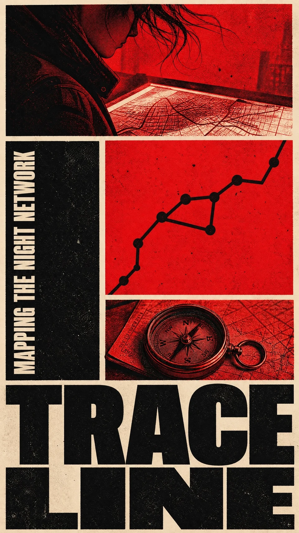 Red Black Modular Trade Poster Night Network Mapper