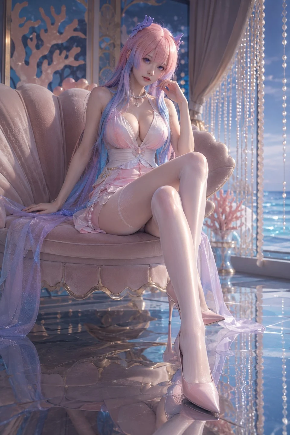 Genshin Impact Kokomi Cosplay Pink Mini Dress