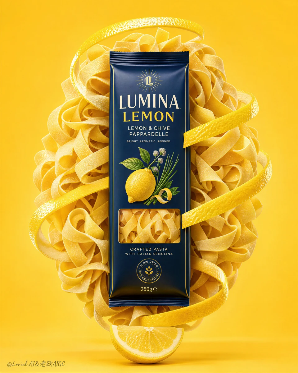 Lumina Lemon Pappardelle Commercial Food Poster