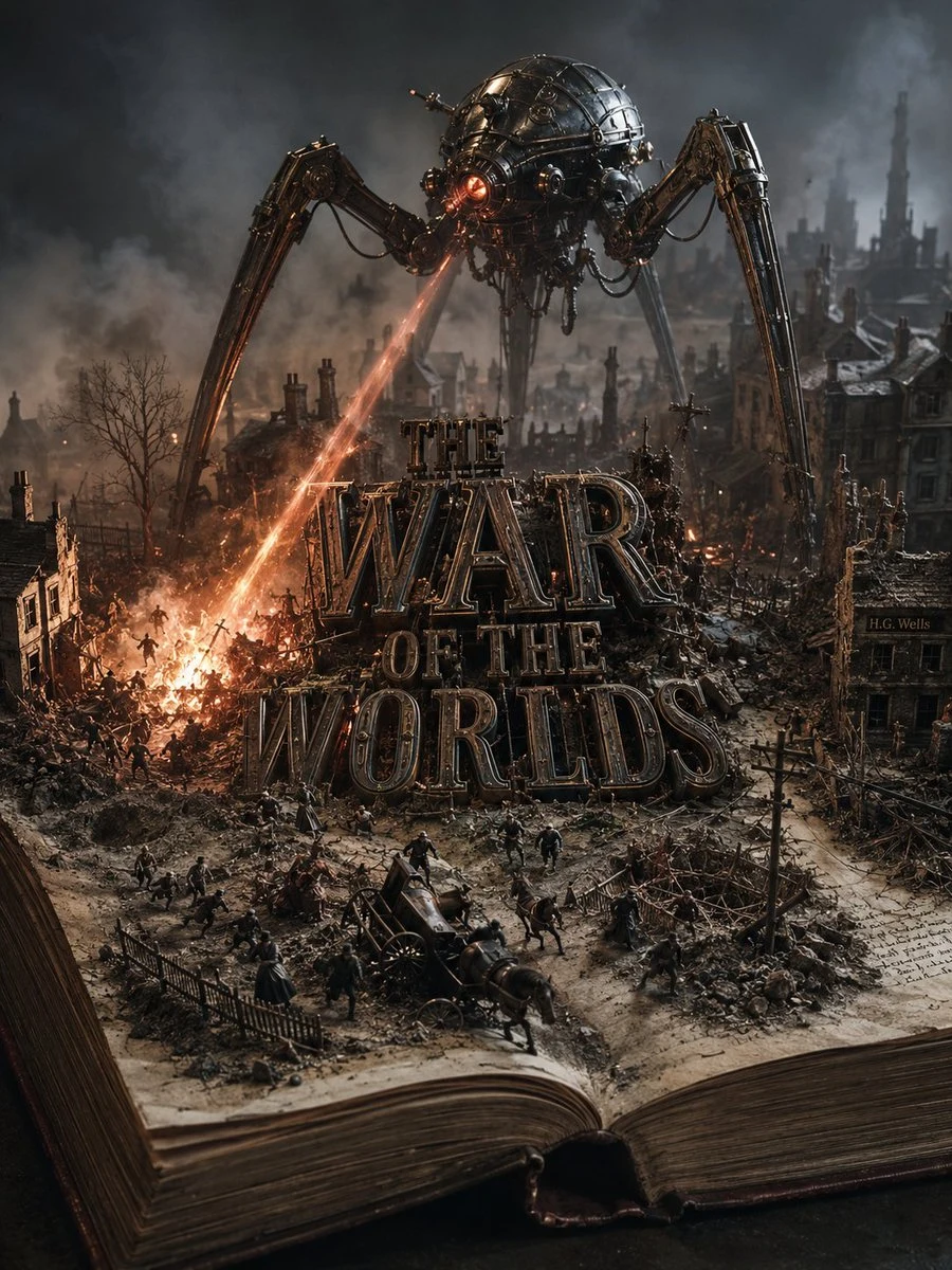 War of the Worlds Diorama Book Art