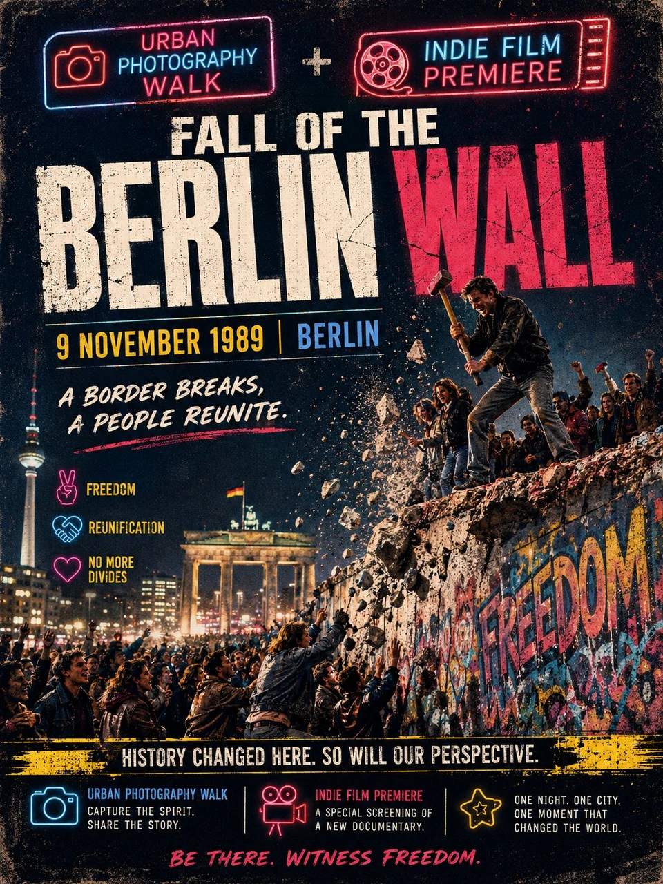 Fall of the Berlin Wall Event Poster