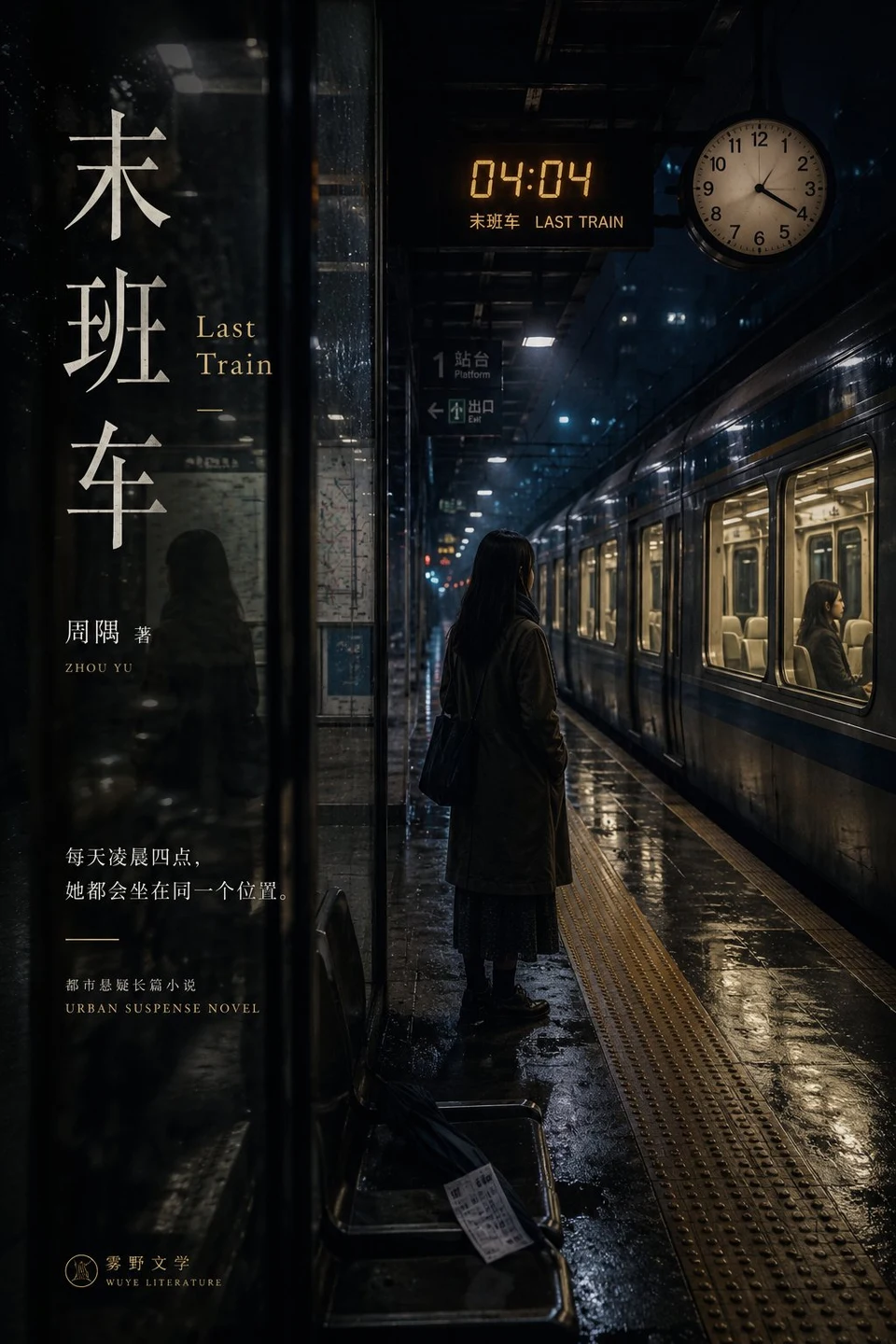 Noir novel cover last train midnight station