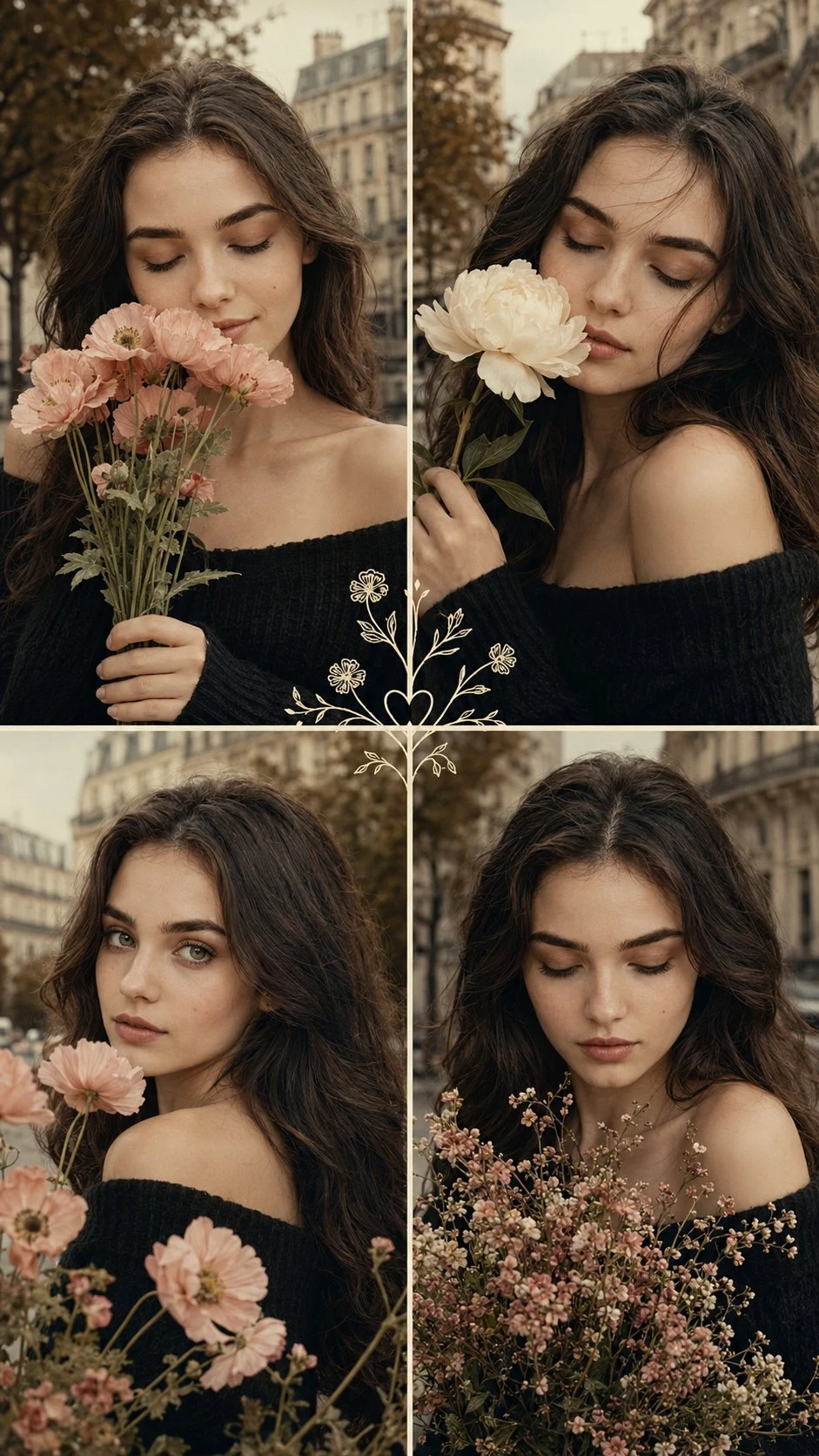 Vintage European Fashion Portrait Collage
