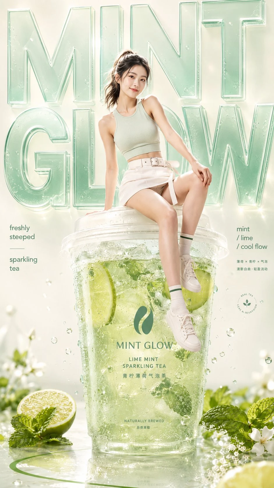 Sparkling Lime Mint Tea Premium Ad Campaign