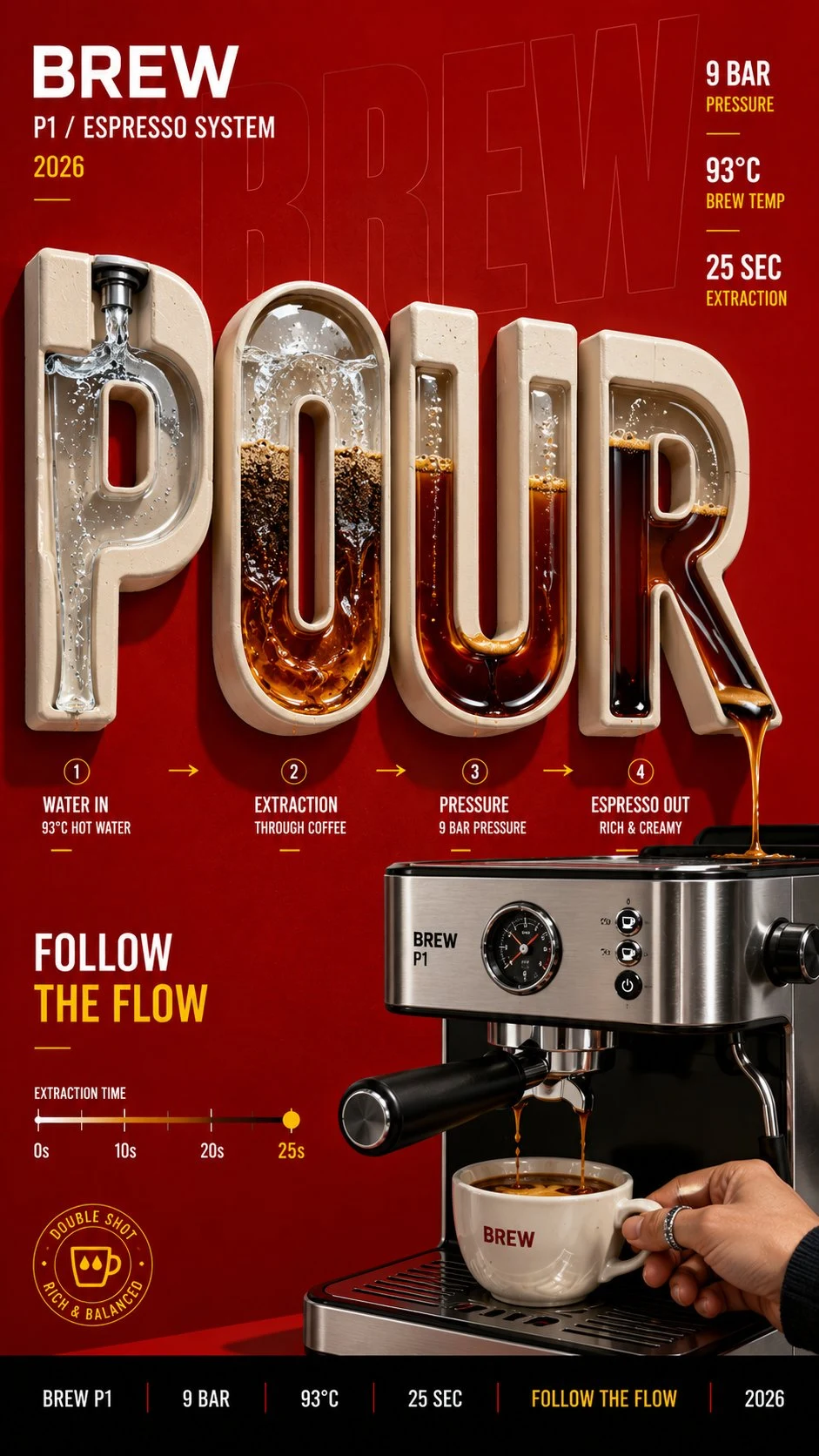 Bold Editorial Coffee Campaign Poster With