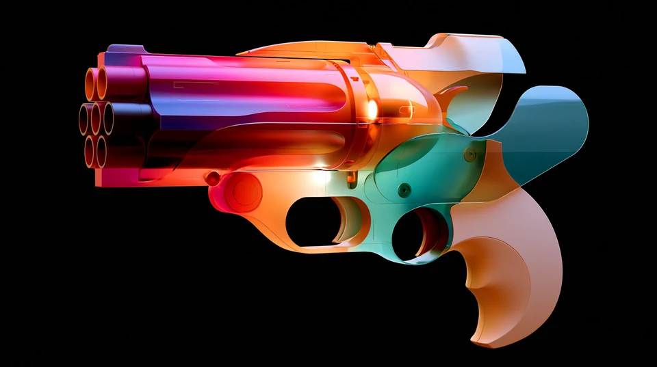 colorful neon futuristic gun