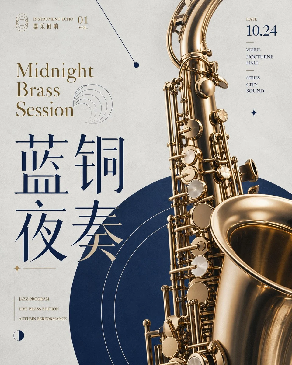 saxophone concert poster midnight brass