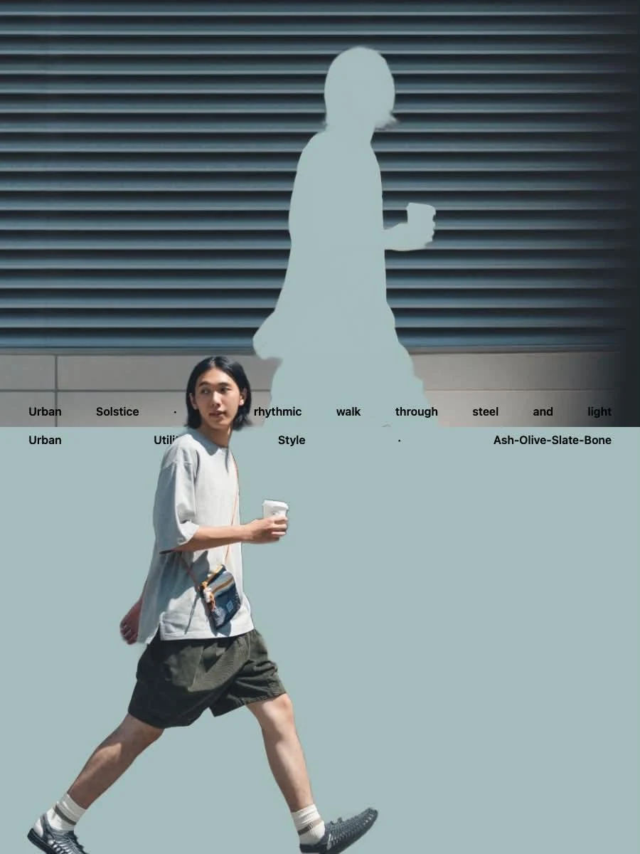 Urban fashion model with silhouette on industrial
