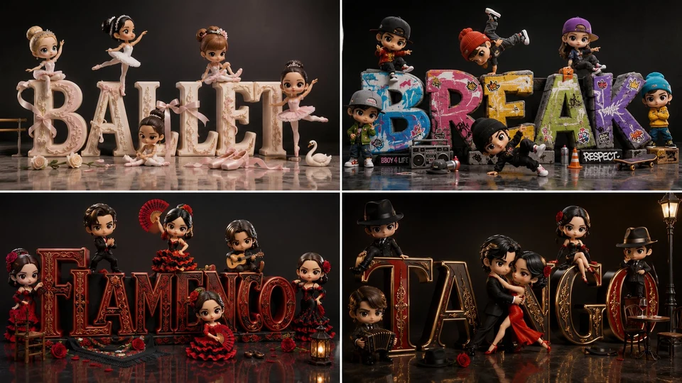 Chibi Vinyl Dance Dioramas