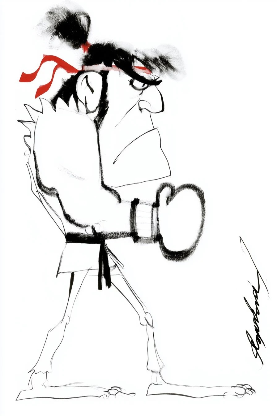 Caricature of a martial artist character