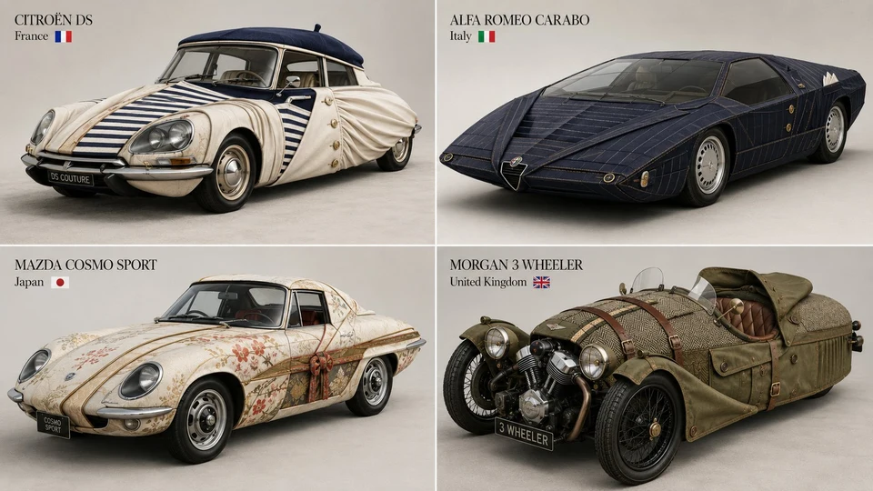 Classic cars dressed in traditional clothing