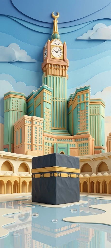 3D Clay Miniature Diorama of Mecca Clock Tower and