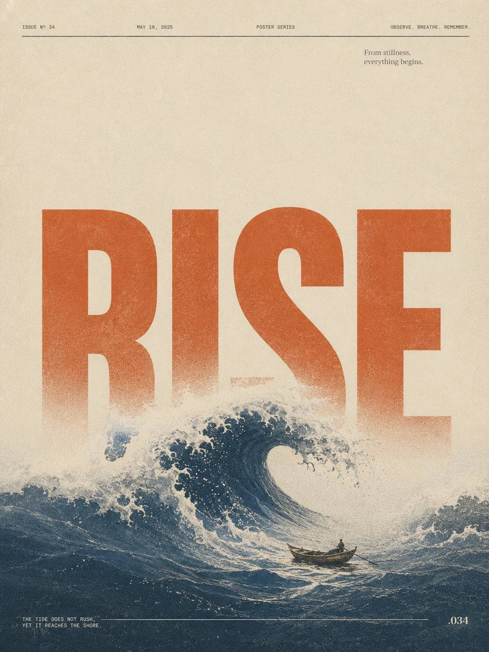 Retro Conceptual Print Typographic Poster Featuring