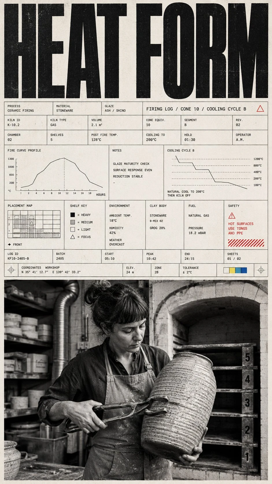 Heat Form Kiln Firing Specimen Sheet