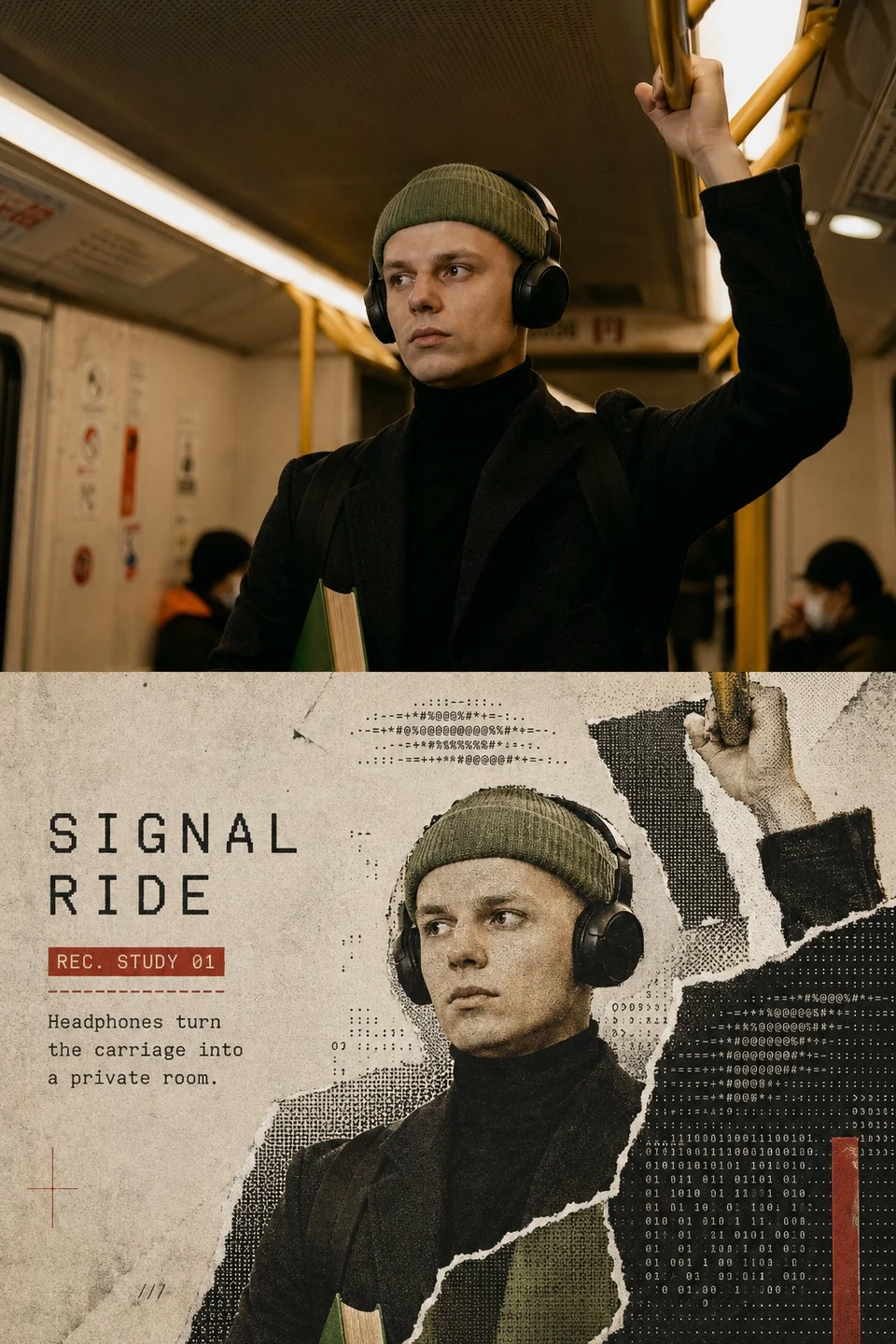 Signal Ride Travel Poster With Character Collage
