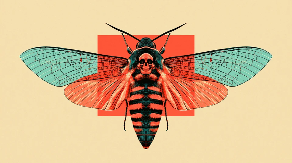 Death's-head Hawkmoth Graphic Illustration With