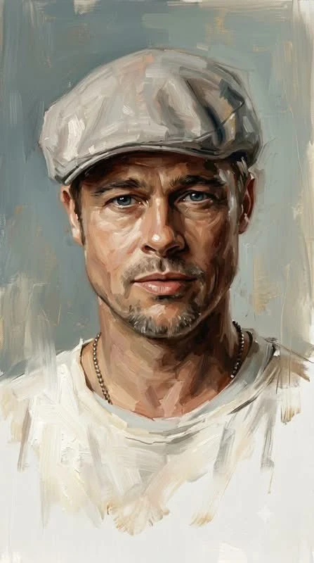 Contemporary Oil Portrait of a Man in Flat Cap