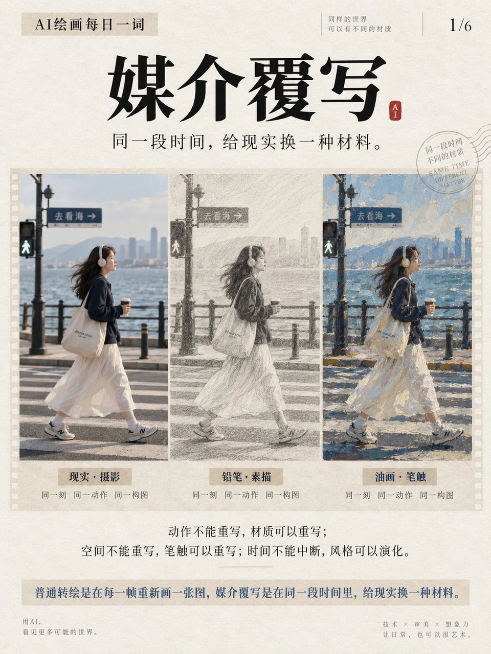 AI medium overlay concept poster with woman on