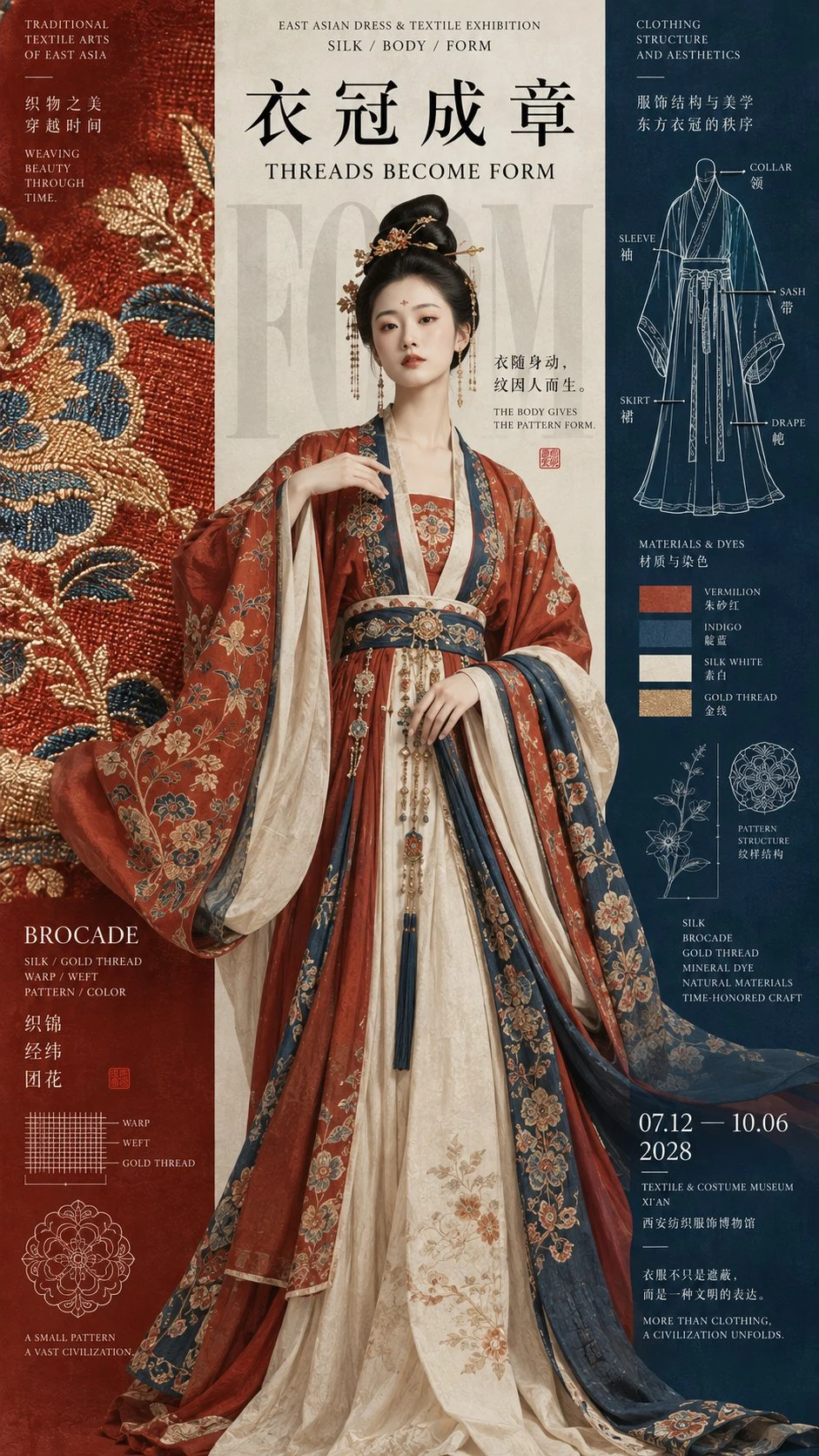 East Asian fashion exhibition poster with