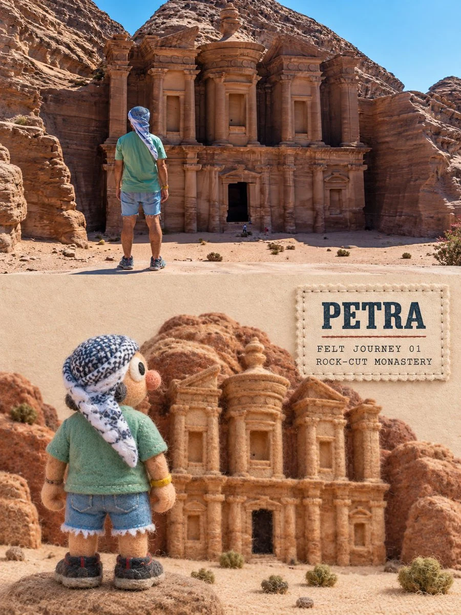 Petra Travel Felt Art Poster