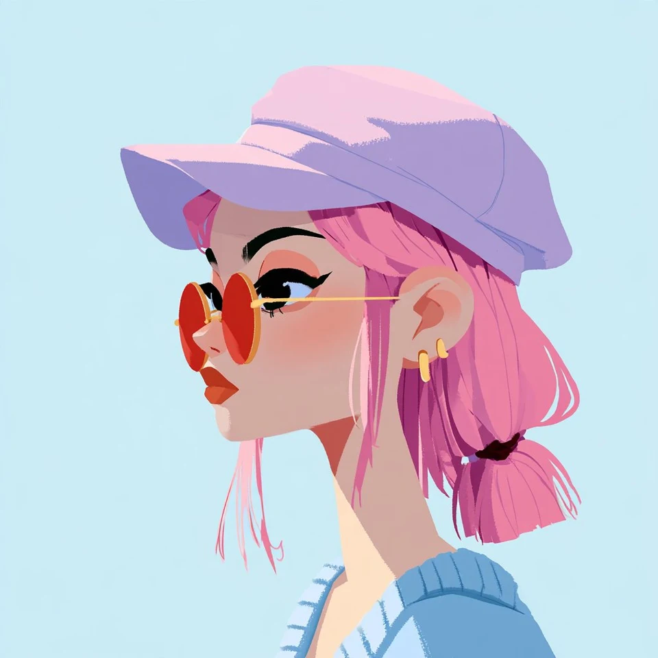 Pastel Fashion Portrait Illustration