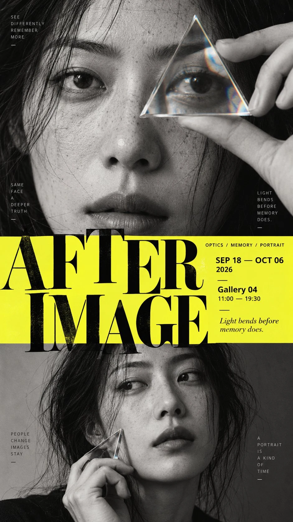 editorial museum poster after image portrait