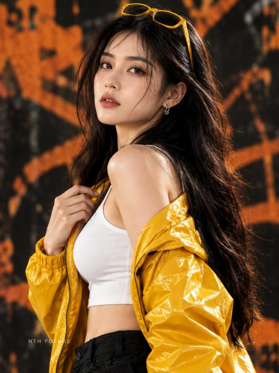 Vietnamese Fashion Model in Yellow Jacket
