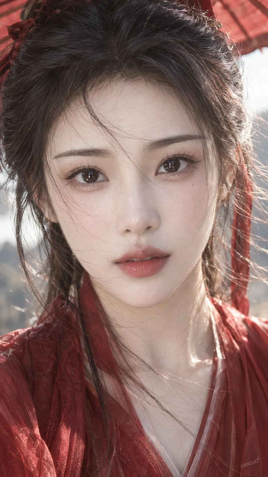 Eastern Woman in Red Traditional Robe Classic